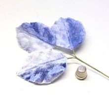 Large Vintage Ice Blue Velvet 3 Leaf Spray